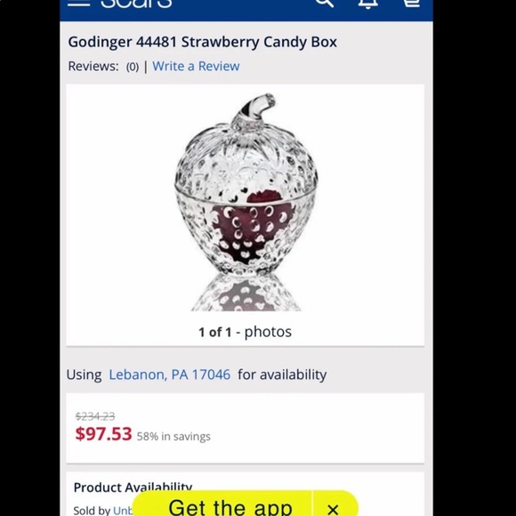 Godinger Studio Crystal Strawberry Box #44482 - Picture 6 of 6